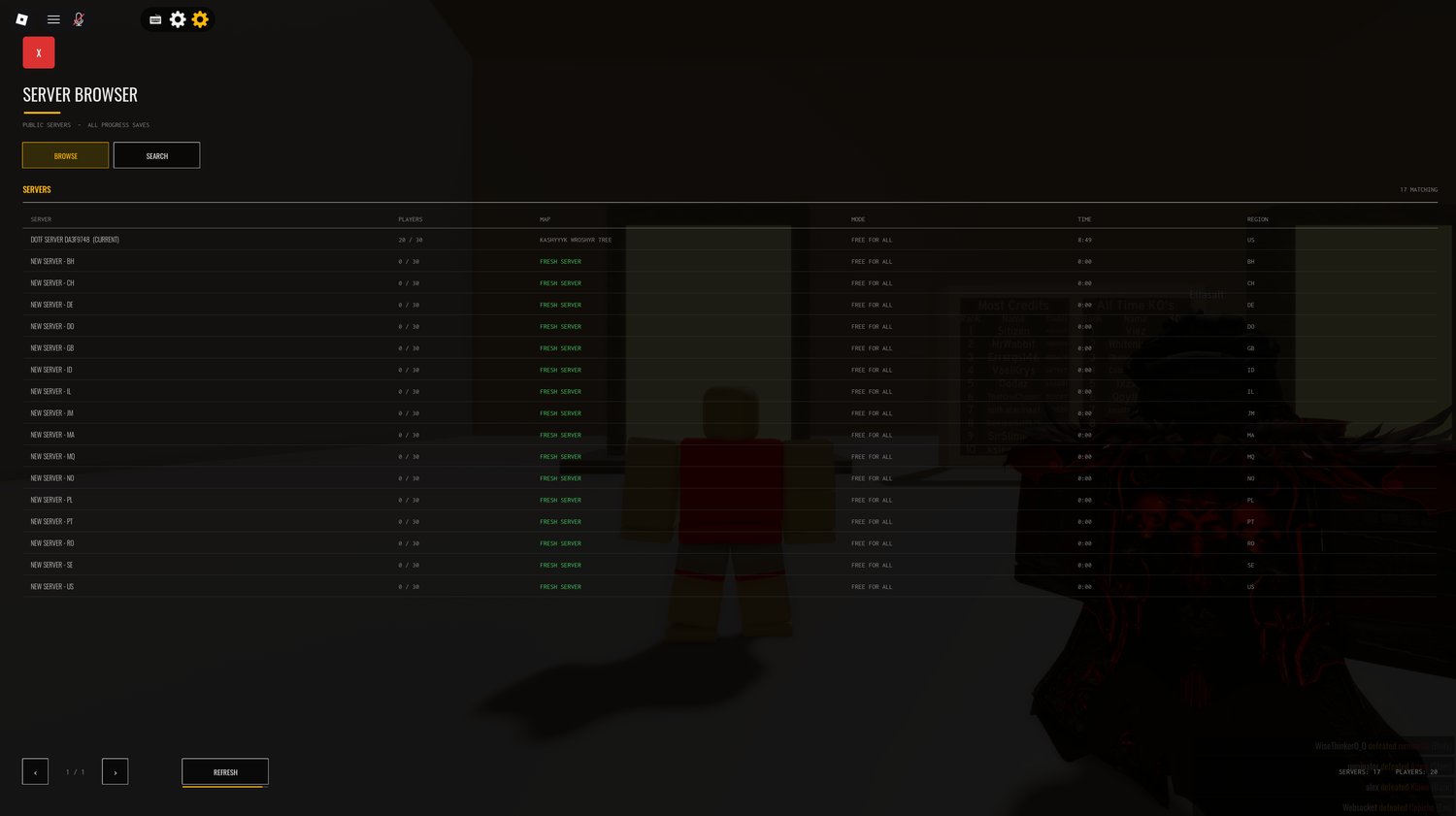 The server browser