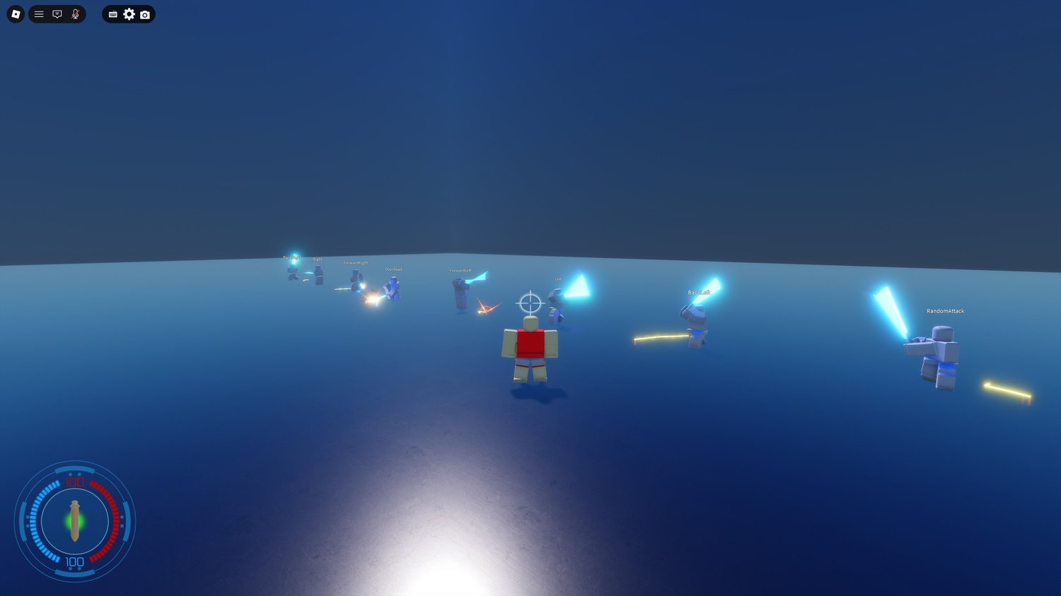 Attack dummies swinging